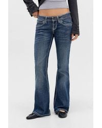 BDG - Contrast Stitch Dark Blue Low Rise Skinny Bootcut Jeans 24w 32l At Urban Outfitters - Lyst