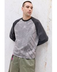 Ed Hardy - Uo Exclusive Black Gothic Raglan T-shirt - Lyst