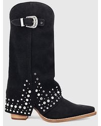 Dingo - Howdy Honey Suede Foldover Cowboy Boot - Lyst