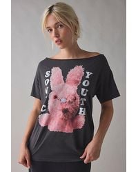 Urban Outfitters - Rock Band Graphic Off-The-Shoulder Oversized Tee - Lyst