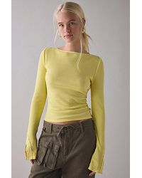 Kimchi Blue - Lola Lace Trim Boatneck Long Sleeve Top - Lyst