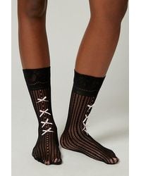 Urban Outfitters - Bow Pointelle Mid-Calf Sock - Lyst