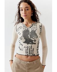 Urban Outfitters - Evermore Notch Neck Long Sleeve Tee - Lyst