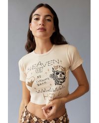 Urban Outfitters Heaven Or Hell Baby Tee - Brown