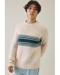 Rhythm - Strata Stripe Knit Crew Neck Sweater - Lyst