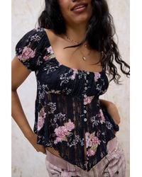 Kimchi Blue - Maria Cap Sleeve Babydoll Blouse - Lyst