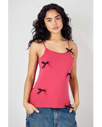 Urban Renewal - Remade From Vintage Pink Bow Jersey Cami - Lyst