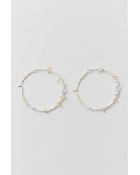 Urban Outfitters - Beaded Stone Oversized Hoop Earring - Lyst