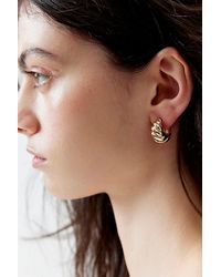 Urban Outfitters - Textured Medium Chunky Hoop Earring - Lyst