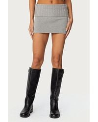 Edikted - Gino Fold Over Knit Mini Skirt - Lyst