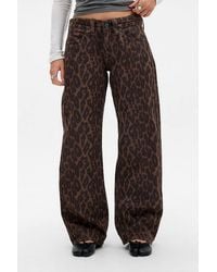 BDG - Kayla Leopard Low Rise Straight Leg Jeans 26w 32l At Urban Outfitters - Lyst