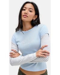 Urban Outfitters - Uo Motif Twofer Double-layer Baby Tee - Lyst