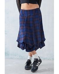 Urban Outfitters - Uo Check Hitched Up Midi Skirt - Lyst