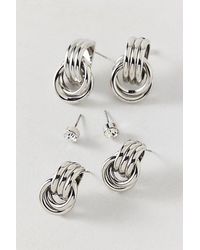 Urban Outfitters - Knotted Stud And Hoop Earring Set - Lyst