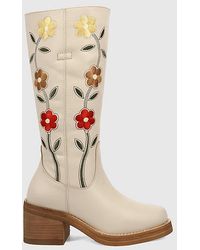 Dingo - Bloom Embroidered Leather Boot - Lyst