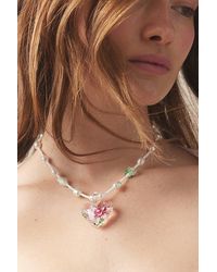 Urban Outfitters - Glass Heart Necklace - Lyst