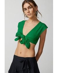 Urban Outfitters - Uo Tied Up Cropped Top - Lyst