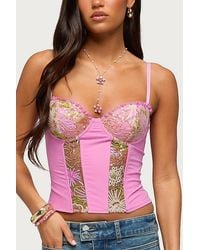 Edikted - Inka Floral Sequin Bead Cupped Corset - Lyst