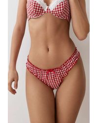 Out From Under - Red Gingham Thong - Lyst