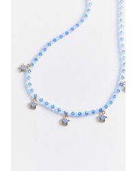 Urban Outfitters Maisie Beaded Charm Necklace - Purple