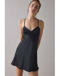 Kimchi Blue - Slip It On Tie-Back Satin Mini Dress - Lyst