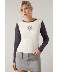 Urban Outfitters - Spoil Me Graphic Raglan Long Sleeve Tee - Lyst