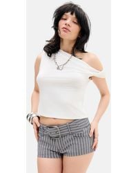 Silence + Noise - Silence + Noise Piper Stripe Belted Mini Shorts - Lyst