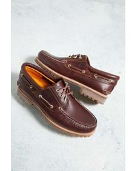 Timberland - Burgundy Full Grain Leather 3-eyelet Lug Boat Shoes - Lyst