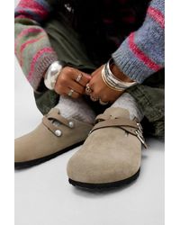 Birkenstock - Taupe Blair Buckle Clogs - Lyst