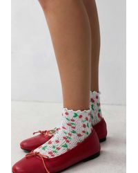 Out From Under - Cherry Pointelle Socks - Lyst