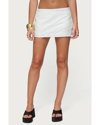 Edikted - Textured Floral Eyelet Mini Skort - Lyst