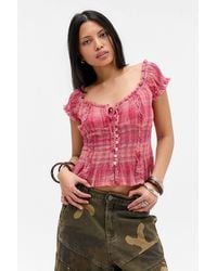 Kimchi Blue - Mabel Smock Blouse 2xs At Urban Outfitters - Lyst