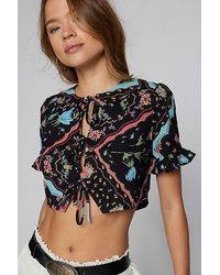 Kimchi Blue - Kimchi Saturday Tie-Front Cropped Top - Lyst