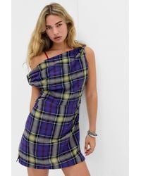 BDG - Check Draped Mini Dress - Lyst