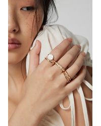 Urban Outfitters - Delicate Pearl Ring Set - Lyst