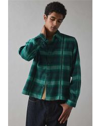 BDG - Green Check Boxy Flannel Shirt - Lyst