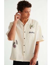 BDG Bandana Print Linen Short Sleeve 