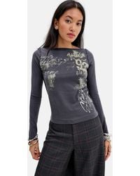 Urban Outfitters - Uo Archive 92 Slash Neck Long Sleeve Tee - Lyst