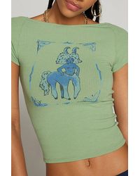 Kimchi Blue - Kimchi Lovely Creature Tile Backless Baby Tee - Lyst