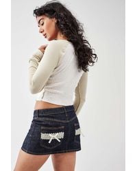 BDG - Ultimate Denim Bow Mini Skirt - Lyst