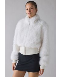Urban Outfitters - Uo Laurie Zip-Up Cropped Faux Fur Jacket - Lyst