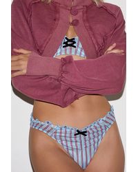 Wild Lovers - Elina Pinstripe Thong - Lyst