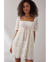 Kimchi Blue - Daphne Ruffle Puff Sleeve Babydoll Mini Dress - Lyst