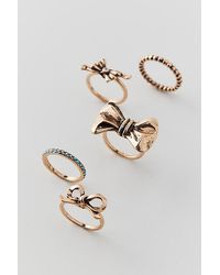 Urban Outfitters - Hammered Bow Ring Set - Lyst