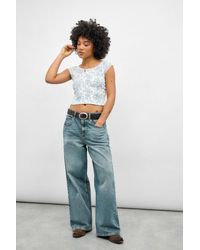 Kimchi Blue - Isla Printed Pointelle Top - Lyst