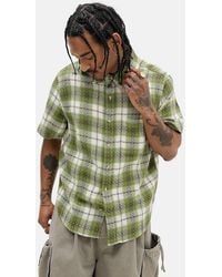 BDG - Green Check Short Sleeve Shirt - Lyst