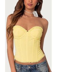 Edikted - Deirdre Mesh Lace Up Corset - Lyst