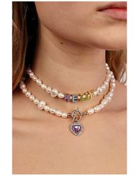 Velvet Luna - Milena Freshwater Pearl Heart Necklace - Lyst