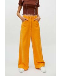 Urban Outfitters Uo Lena Chenille Wide Leg Pant - Orange