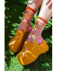Sock Candy - Happy Face Daisy Sheer Sock - Lyst